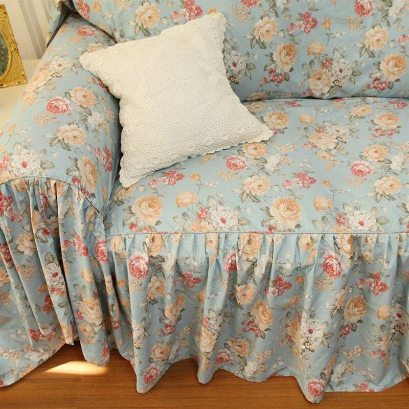 法式韩式田园兰底玫瑰全棉纯棉沙发巾沙发盖布沙发套沙发罩