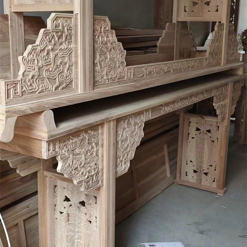 中式实木条案白茬仿古翘头玄关桌供台佛台供桌香案北榆木家具白胚