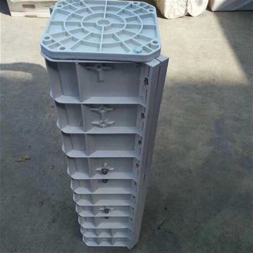 销仿木栏杆立柱模具 仿木纹串铁链立柱模具 塑料方形立柱建筑