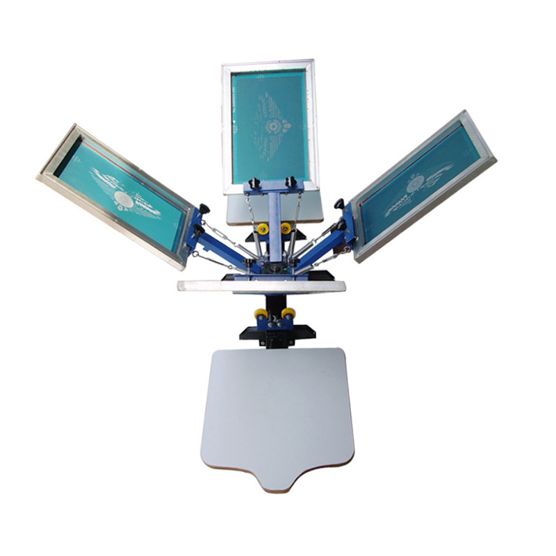 丝印机手动套色印刷机4色2工位印花机无纺布裁片T恤丝印台设备