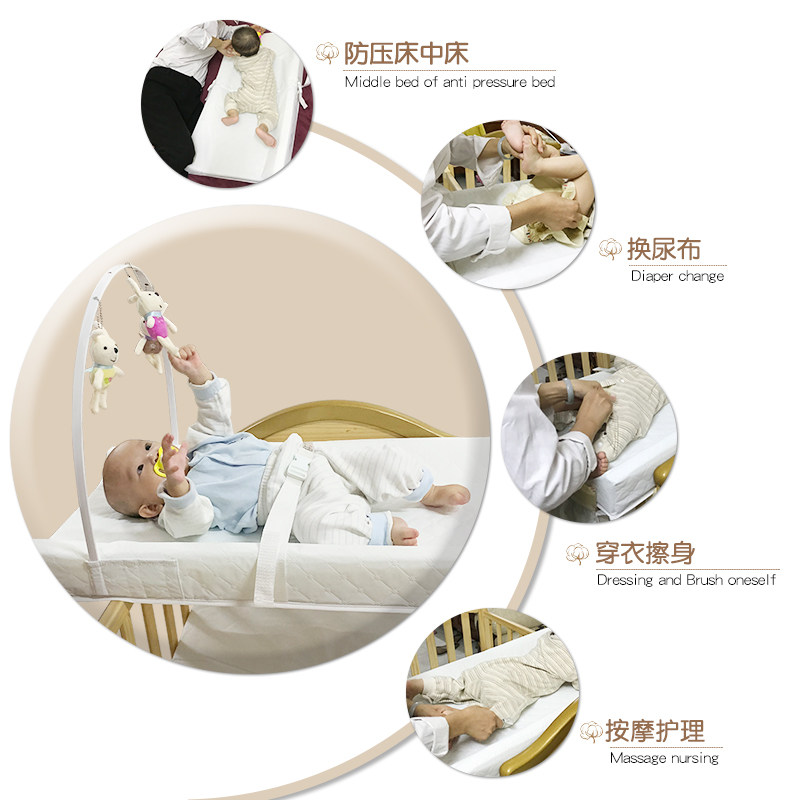 婴儿床便携尿布台护理抚触防水隔尿垫宝宝玩耍中换尿片睡醒不闹