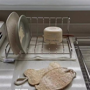 ins风加粗304不锈钢厨房置物架碗碟餐具收纳架沥水架 store Fish