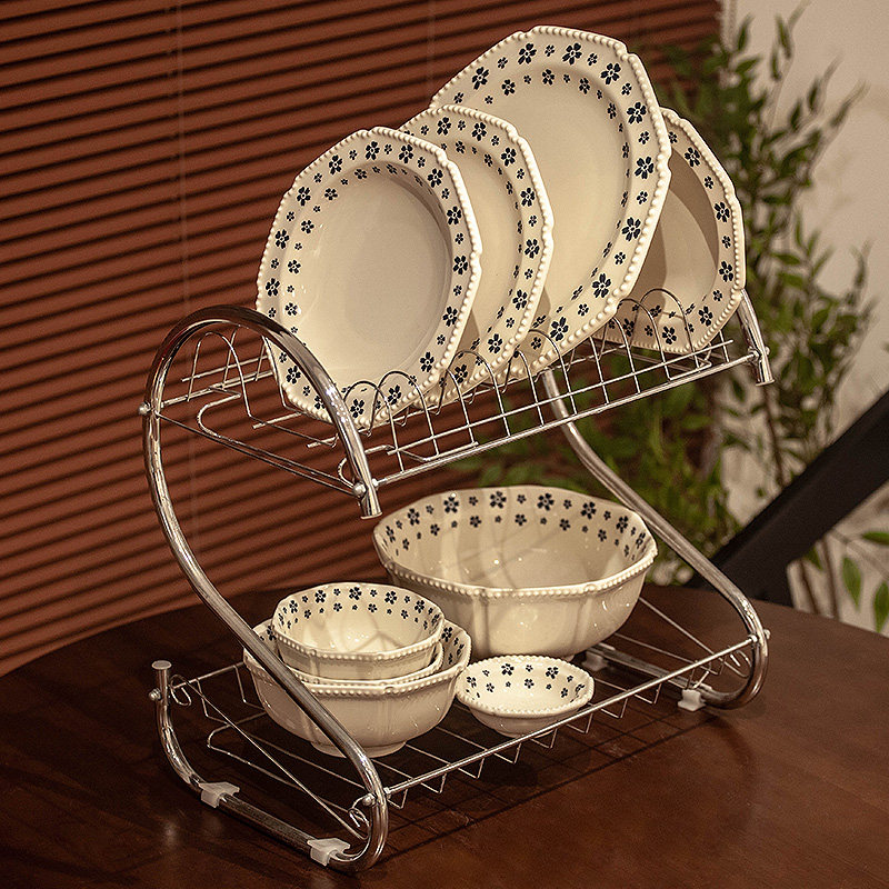 侘寂风餐具套装碗碟盘家用碗高级感碗盘碟筷乔迁简约高颜值餐具