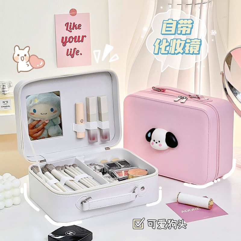 简约纯色外出旅行便携手提行李箱化妆品洗漱收纳箱大容量化妆箱女