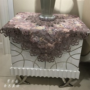 蕾丝布艺镂空桌布防尘罩多用盖布微波炉空调罩盖巾帘 床头柜套欧式