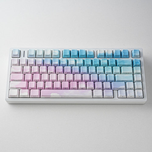 天空渐变侧刻键帽原厂PBT热升华