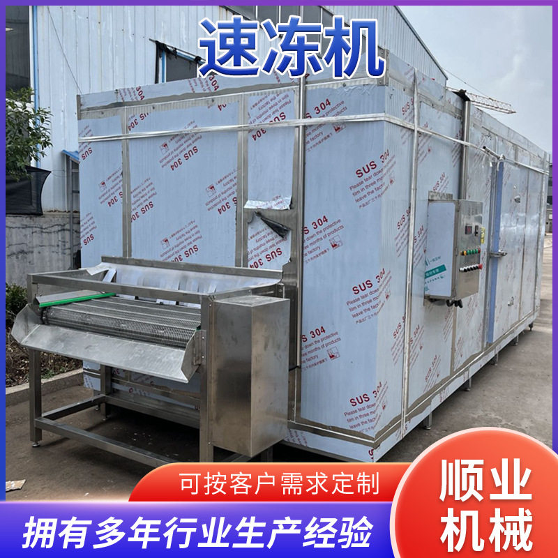半成品食品速冻机大型全自动海产鱼蛤蜊板栗玉米粒急速冷冻机商用