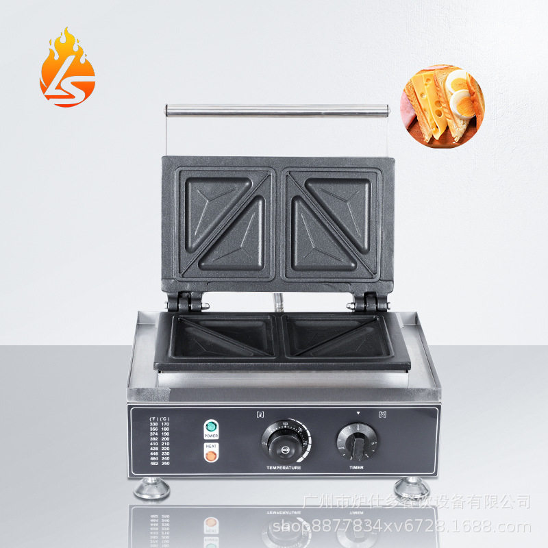 商用三明治机三角形热压方包机双面加热三文治机电热方形土司机器