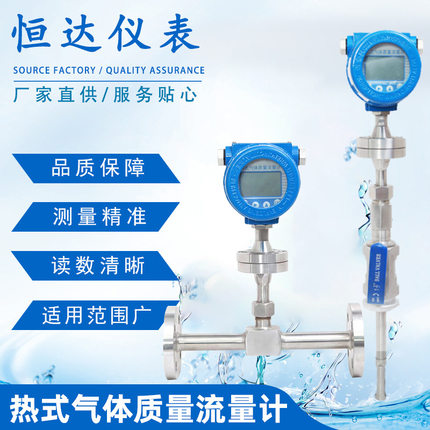 热式气体质量流量计插入式天然气氧气煤气管道式微小气体流量计