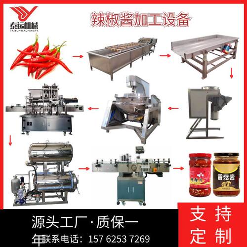 辣椒酱牛肉酱加工设备小型做香菇酱的设备全套猪肉酱蒜蓉酱流水线