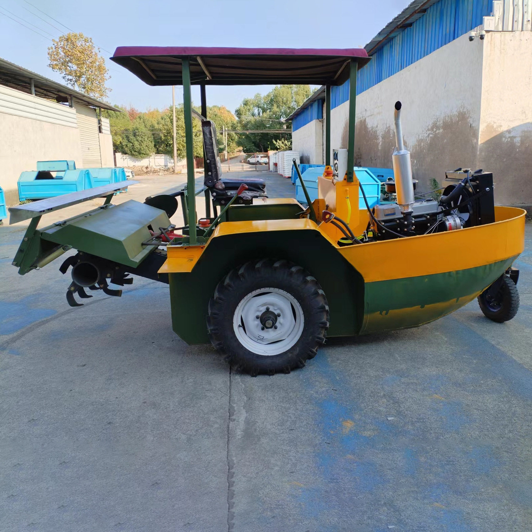 78匹马力机耕船四缸柴油发动机带倒挡旋耕机耕船打田机耕田机