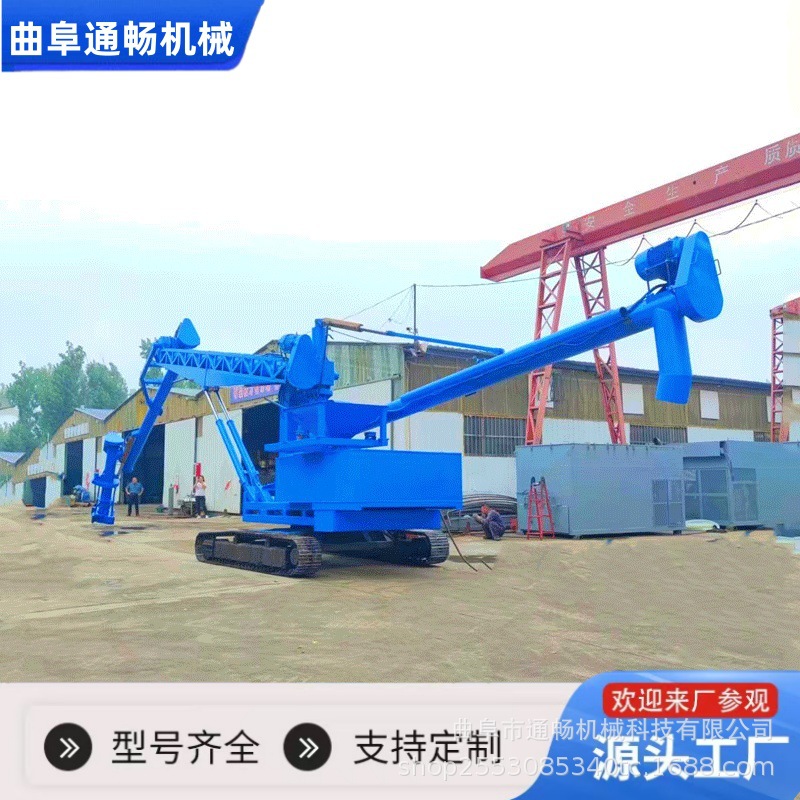 库房散料绞龙吸灰机 移动式螺旋粉煤灰出库输送机325螺旋卸船机