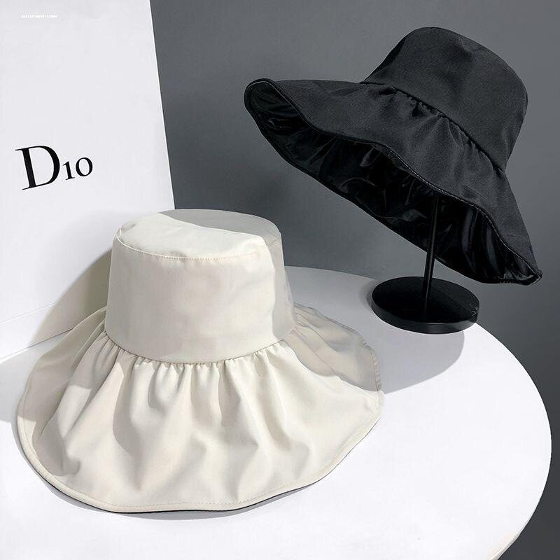 2024新款黑胶帽子女款夏季大帽檐