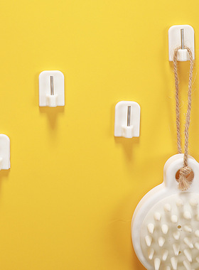 迷你白色塑料挂钩浴室厨房门后墙壁承重免打孔壁挂钥匙收纳小挂钩