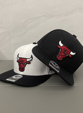 街头篮球棒球帽芝加哥公牛队硬顶嘻哈宽檐帽男女士舞台遮阳平檐帽