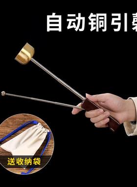 黄铜可伸缩引磬引罄引庆铜磬佛堂用品助念法器碰铃打击乐器木鱼铃