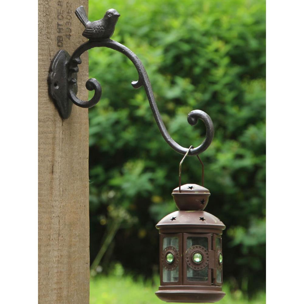 复古铁艺铸铁大挂钩户外花园庭院吊钩吊兰花盆悬挂支架灯笼壁挂架