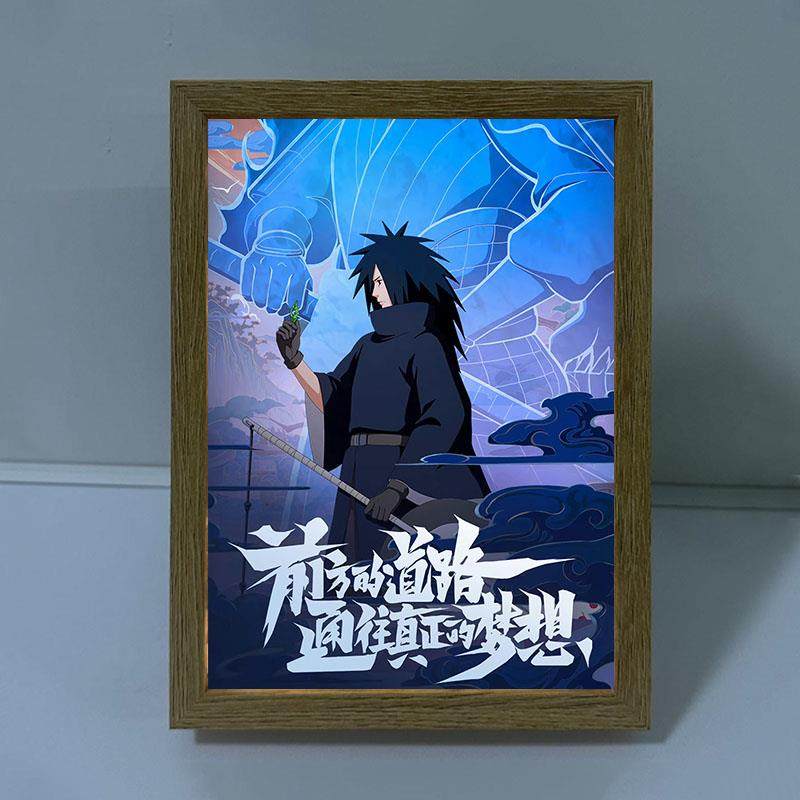 火影忍者灯光画带土水门斑佐助装饰画动漫相框摆台小夜灯生日礼物
