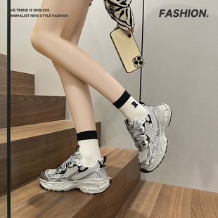 爆款 男女松糕休闲鞋 简约时尚 休闲户外运动小白鞋 厚底老爹鞋 秋季