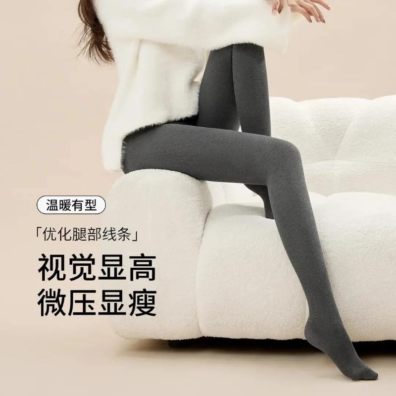 壹号YIHjO春秋薄款螺纹棉竖条显瘦打底裤女厚丝袜防勾丝踩脚连裤