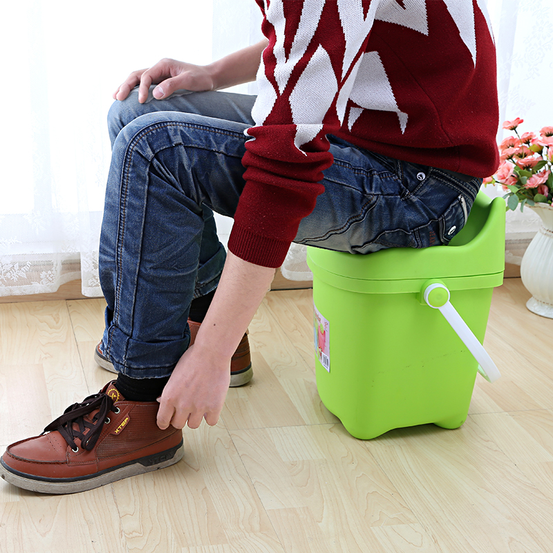 洗澡水桶凳塑料加厚可坐幼儿园家用浴室手提零食收纳桶带盖子钓鱼