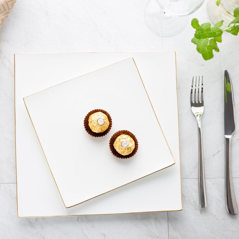 金边西餐盘平盘高档骨瓷家用牛排盘餐厅摆盘平盘凉菜碟展示蛋糕盘,餐饮具,盘,淘宝优惠券,粉丝福利购,淘宝优惠卷