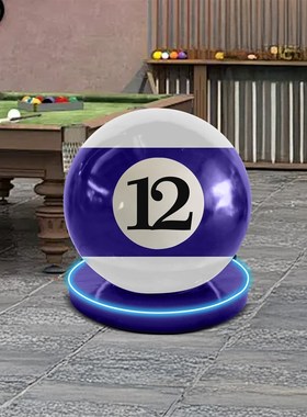 黑八台球圆球大摆件卡通玻璃钢雕塑俱乐部台球厅店铺开业装饰落地