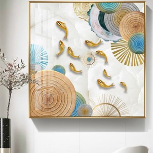 玄关装饰画晶瓷画挂画现代餐厅瓷板水晶正方形背景墙马画卧室客厅