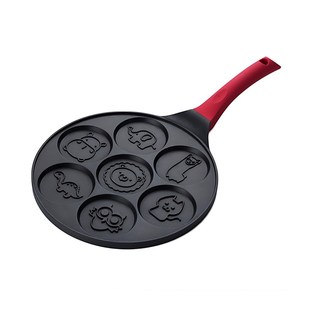 多功能煎饼锅粉色铜锣烧平底锅七孔早餐锅松饼锅鸡蛋锅煎蛋模具