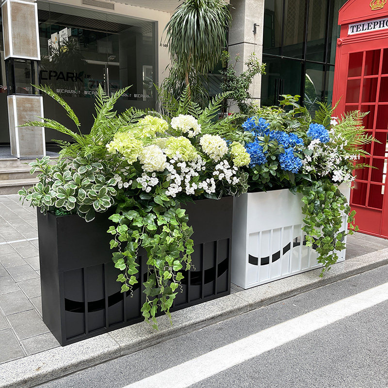 仿真绣球垂吊绿植花艺落地花箱公司商场绿化装饰店铺植物隔断围栏