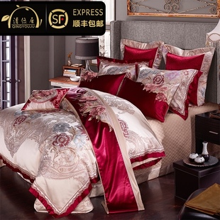 美式 奢华十件套 结婚床品婚庆四六八件套 床上用品四件套 欧式