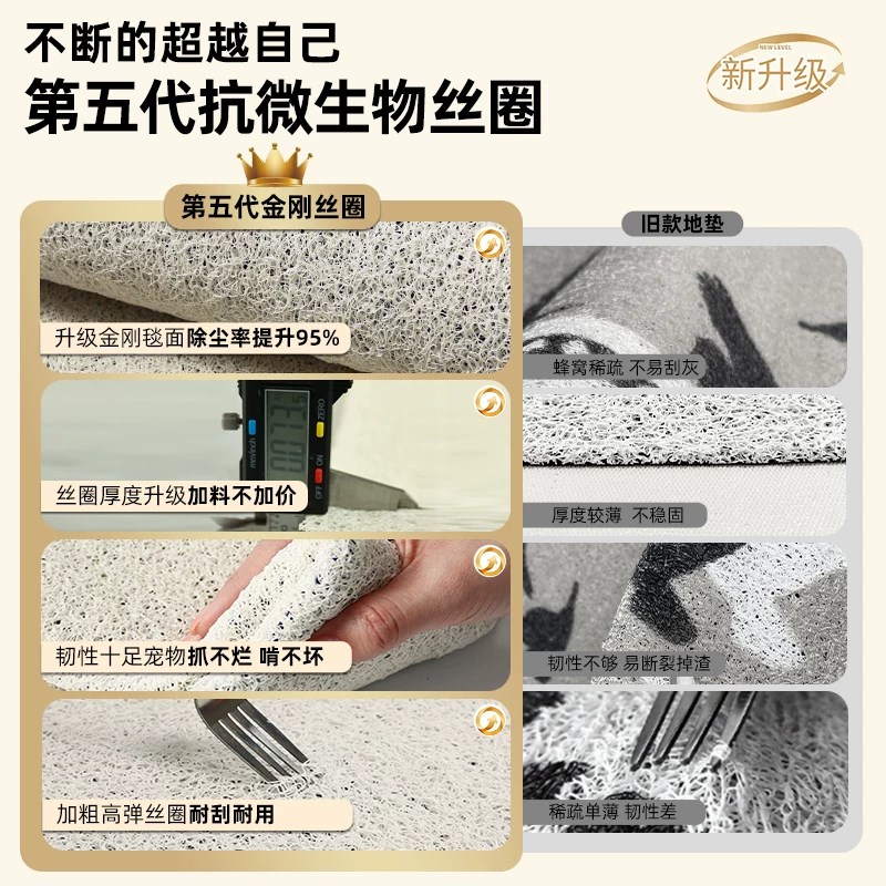 进门地垫入户门脚垫可裁剪丝圈蹭土耐脏防滑门垫家用大门口地毯