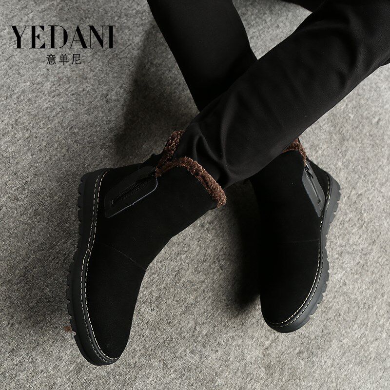 雪地靴男士冬季保暖棉靴子面包鞋马丁靴加绒棉鞋防水防滑潮流男靴