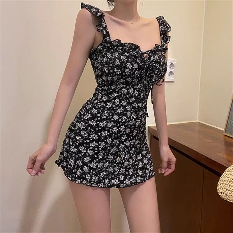 泳衣女士小碎花连体裙式遮肚u显瘦2025夏季新款大码遮肉高级感泳
