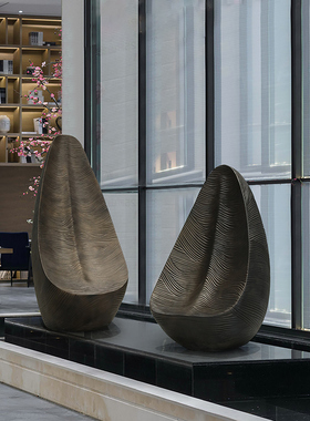 售楼部大厅落地雕塑酒店大堂楼梯口大型摆件会所软装饰陈设艺术品