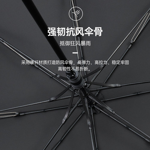 Janefer珍妮花直长柄雨伞双层加固加大男士双人抗风防雨自动开伞