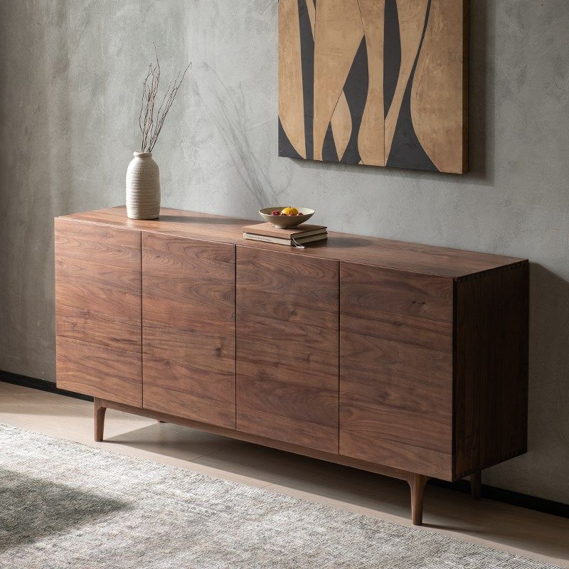 北美黑胡桃实木餐边柜现代简约客厅侘寂风电视地柜收纳储物玄关柜,住宅家具,餐边柜,淘宝优惠券,粉丝福利购,淘宝优惠卷