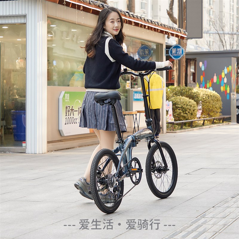 铝合金超轻变速折叠自行车20寸成人学生男女亲子载娃自行车母子车