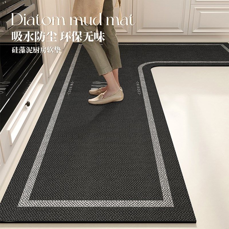 厨房专用地垫2025新款硅藻泥吸水垫防滑防水防油可擦免洗耐脏地毯,居家布艺,厨房地垫,淘宝优惠券,粉丝福利购,淘宝优惠卷