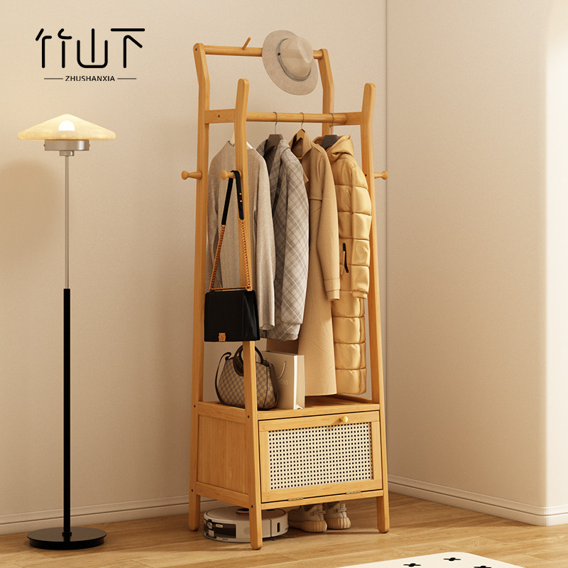 床头柜挂衣架一体卧室衣帽架防尘落地房间开放式衣柜入户置物架子,住宅家具,衣帽架,淘宝优惠券,粉丝福利购,淘宝优惠卷