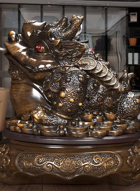 招财金蟾摆件三足蟾蜍开业礼品店铺公司办公室桌面前台收银台装饰