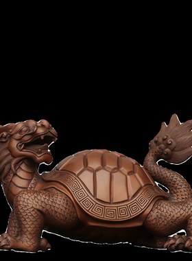 纯挂件紫铜龙龟霸下摆件回头龙龟家居办公室装饰品乔迁贺寿礼品