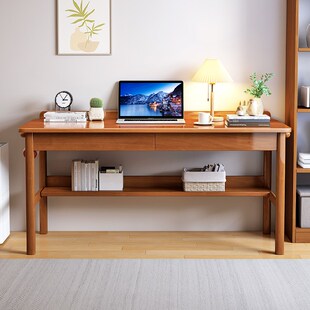 实木书桌学生学习桌初高中生家用儿童写字桌子卧室简约.台式电脑