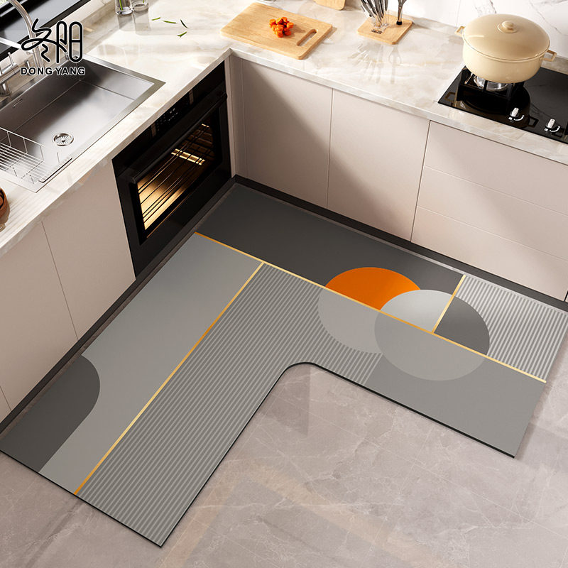 厨房专用地垫2024新款防水脚垫l型吸水垫子防滑防油可擦免洗地毯,居家布艺,厨房地垫,淘宝优惠券,粉丝福利购,淘宝优惠卷