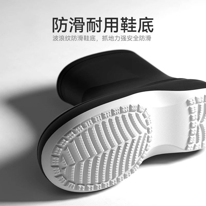 雨鞋女款2025新款时尚保暖成人厚底雨靴防水防滑水鞋加绒外穿胶鞋