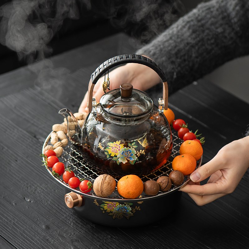 电陶炉煮茶器玻璃煮茶壶养生家用围炉烧水带保温2025新款茶具套装