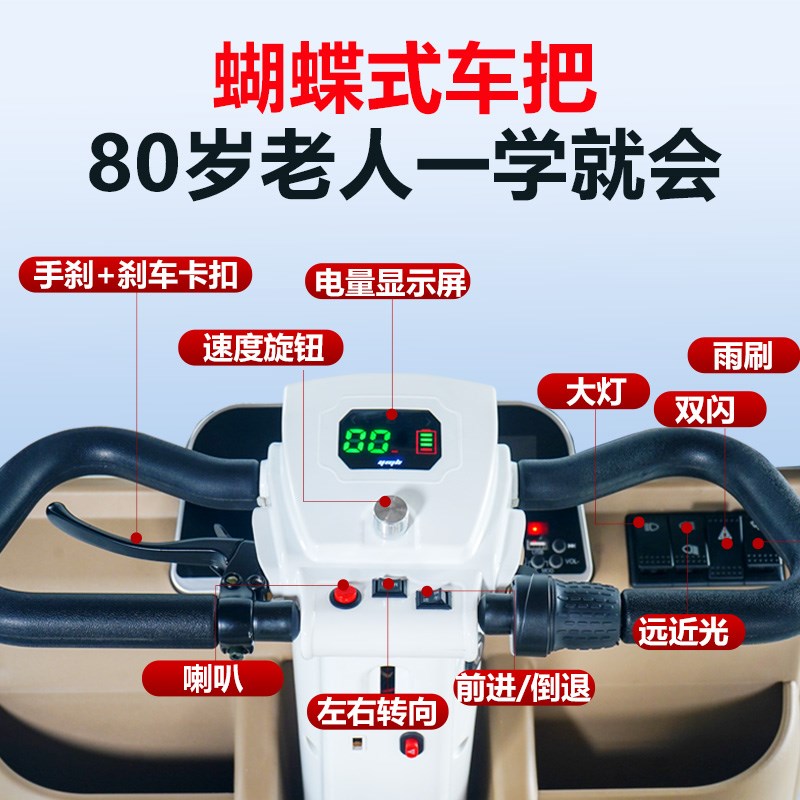 新款小巴士A5电动四轮车老年人代步车小型家用接送孩子四座电动车