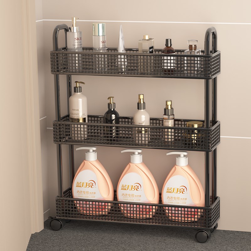 门后夹缝置物架卫生间缝隙浴室超窄款收纳柜极窄架子收纳架小推车