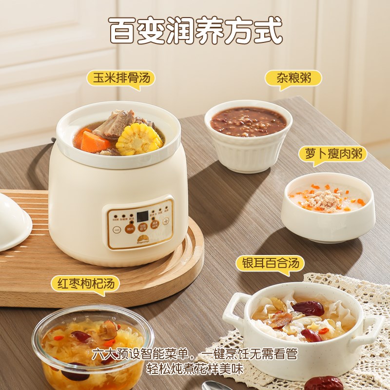 多功能宝宝辅食机迷你智能电炖锅婴儿陶瓷锅煮粥神器家用小炖盅