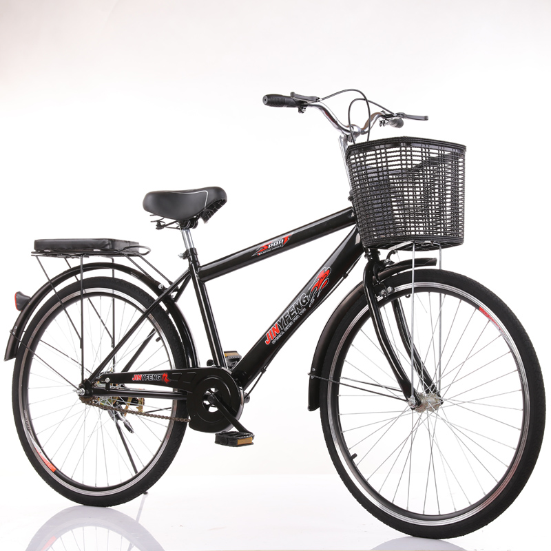 实心胎自行车男女26寸成人学生轻便上班代步单城市普通老式载重24